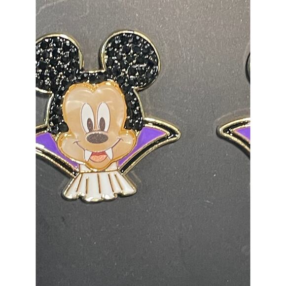 Disney Baublebar Mickey Mouse Vampire Halloween Stud Earrings NEW Dracula Bat - Picture 3 of 8